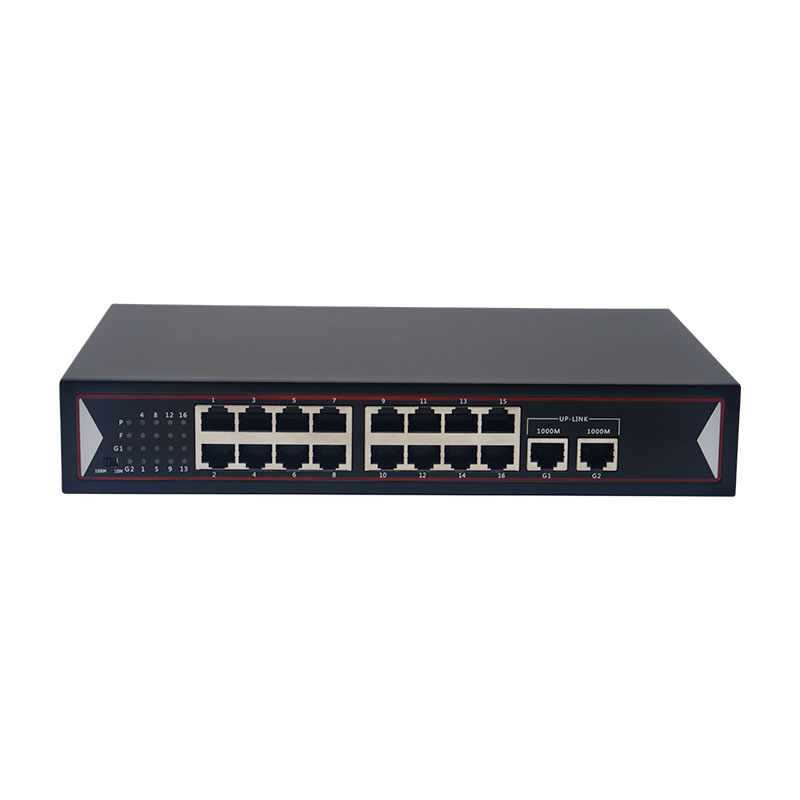 Desktop Type 16+2 port Gigabit POE Switch with 2 port 10/100/1000Mbps Uplink
