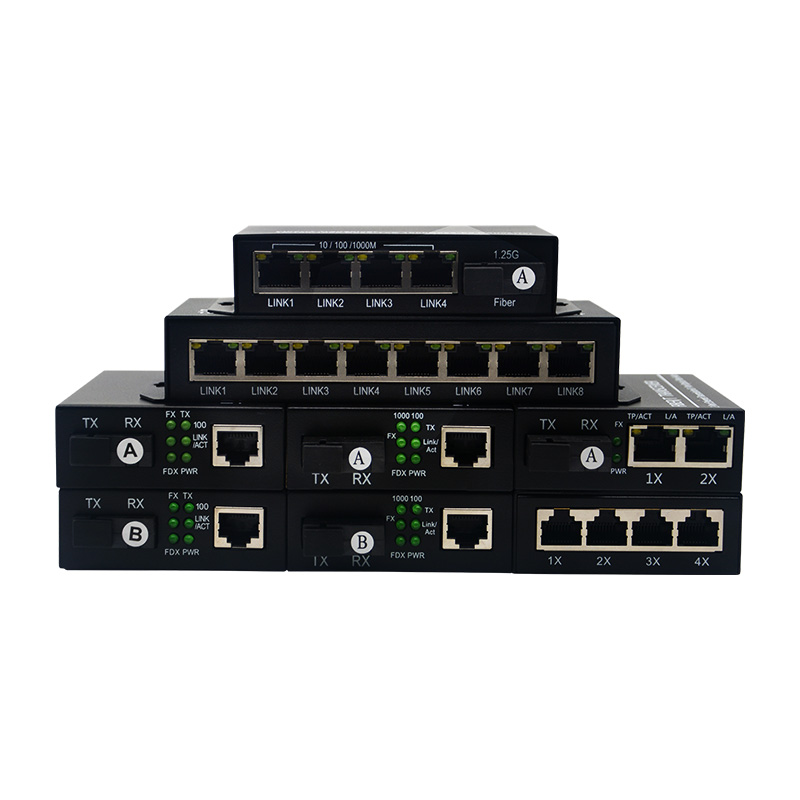 1 SC 4 RJ45 100 or 1000Mbps  Fiber Media Converter